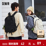 森马森马双肩包女大容量电脑包初中生高中学生背包男书包女大学生 黑色 均码