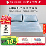 罗莱家纺悦盈A类高端碳光可水洗冰丝席三件套-床笠款蓝180*200*30