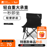 牧高笛（MOBIGARDEN）折叠椅 户外露营便携式折叠椅迷你靠背椅休闲钓鱼椅 曜石黑