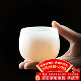不拙单丽华老师茶杯陶瓷主人杯单杯羊脂玉白瓷功夫茶杯冰种冻玉禅定杯