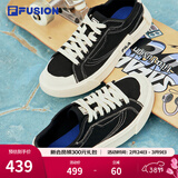 FILA FUSION斐乐女鞋帆布鞋女 低帮板鞋POP轻质帆布鞋休闲运动鞋女 黑-BK 39