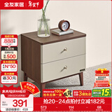 全友家居新中式家具主卧室实木高脚床双人大床高箱床软包床款 床头柜*1 1.8x2米