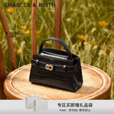CHARLES&KEITH鳄鱼纹凯莉包手提包斜挎婚包包女包生日礼物CK2-50270880-1