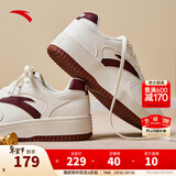 安踏元年丨女鞋板鞋春季厚底增高休闲鞋小白鞋平底白色百搭运动鞋女 【元年】象牙白/绛红色-7 38