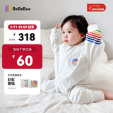 bebebus婴儿睡袋春秋冬恒温儿童睡衣四季通用分腿防踢被 彩虹加棉寒冬款（室温14-18℃） M【80码 建议身高80-90CM】
