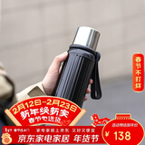 乐扣乐扣（LOCK&LOCK）保温杯便携硅胶提手男女简约随行保温保冷水杯子500ml黑色