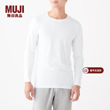MUJI MUJI 男式 使用了棉的冬季内衣圆领长袖T恤 69AA452打底衫打底衣 白色 L