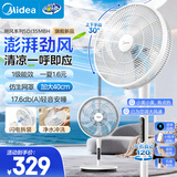 美的（Midea） 电风扇 家用风扇7叶落地扇立式轻音节能大风量电扇台扇迷你扇台立两用转页扇空气循环扇安静低音 【40加宽】智能操作 飓风节能 家用落地扇