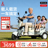 凤凰（Phoenix）新款蛟龙电动三轮车家用电动摩托车成人三轮休闲载货双排电瓶车 【带棚版】600W+48V24A黑金