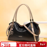 金狐狸（FOXER）头层牛皮女士包包女包大容量手提单肩包大包妈妈包生日情人节礼物