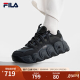 FILA斐乐女鞋舒适可颂面包鞋复古老爹鞋2024冬季新款增高厚底鞋运动鞋 黑/影黑灰-BD 37.5