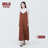 MUJI 女式 易干弹力泡泡纱 背带裤 女装夏季连体裤吊带BC2JRA4S 砖红色 XL （165/92A）