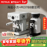 柏翠(petrus) 咖啡机意式浓缩家用小型半自动蒸汽打奶泡 海盐小方PE3833+PE3788 新年礼物