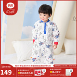 良良（liangliang）婴儿睡袋夏季空调房防踢被宝宝纯棉可拆袖儿童睡袋 星际蓝·春秋款【适合20-25℃】 S（建议身高60-75cm）