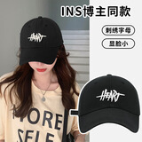 千牧朗帽子男女韩版时尚棒球帽软顶帅气显脸小防晒鸭舌帽户外休闲遮阳帽 黑色