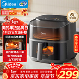 美的（Midea）免翻面空气炸锅2025年新款上下可视 家用全自动大容量6L 烤箱电炸锅蒸烤一体全金属内腔KZC6019D