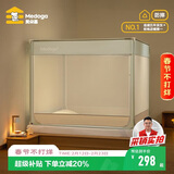 美朵嘉A类婴儿防摔蚊帐床围栏二合一1.8x2米家用三开门若草【抑菌面料】