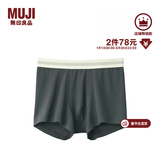 MUJI男式 莱赛尔 前封口 平角内裤 裤头四角裤 深灰色 5A 1条 XL （180/92A）