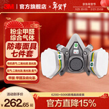 3M防毒面具 口罩防尘面具面罩 防甲醛防雾霾 防护化工喷漆农药 ws 【防甲醛防综气体七件套】6200+6006