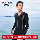 WATERTIME/水川 潜水服男士水母衣浮潜服连体冲浪浮潜衣长袖泳衣 黑色 M