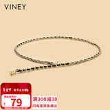 viney牛皮女士皮带时尚腰带装饰链条腰链外搭西装收腰裤带裤带生日礼物