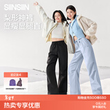 SIINSIIN【鞠婧祎同款】工装伞兵裤女2025新款秋冬加绒防风防水登山冲锋裤 【加绒款-常规】显瘦黑 （建议身高161-167cm） L （116-130斤）