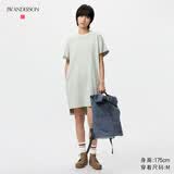 优衣库宽松T恤连衣裙/短袖女装合作款/裙子484003 30 浅米色 M