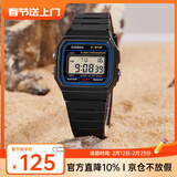 卡西欧手表 时尚简约复古小方块 潮流运动百搭电子表学生表考试表 F-91W-1 店长推荐