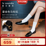 莱尔斯丹[墨金爵士]2025新款英伦乐福鞋女单鞋通勤小皮鞋10501 黑色 BKL 37