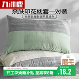 九洲鹿 枕头套枕套一对磨毛枕芯套学生家用2只装单双人枕头罩北欧ins风