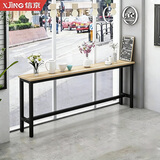 信京吧台桌奶茶店靠墙桌椅家用吧台桌长条桌子餐馆商用高脚桌长100cm