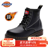 Dickies马丁靴男靴2026冬季百搭靴子男高帮黑色皮靴英伦短靴加绒工装鞋子 黑色S28（男款加绒） 42 【偏大一码，适合运动鞋43】