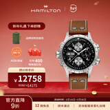 汉米尔顿（Hamilton） 汉密尔顿男表瑞士手表卡其航空超越风速飞行员机械表 礼物送男士 44mm黑盘棕色皮带 H77616533