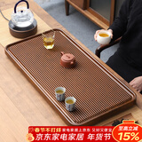 唐丰高端茶盘家用轻奢现代电木纹排水茶台茶具接水管排水式功夫茶托盘 直条茶盘50x28