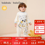巴拉巴拉童装婴儿连体衣新生儿爬服2025新保暖半边绒冬装软萌209425133201