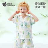 贝肽斯儿童睡衣女童男童夏季薄款透气家居服套装宝宝亲子睡衣短袖