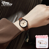 迪士尼（Disney）手表女款简约气质ins风带日历防水石英表中学生考试专用女士手表