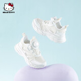 HELLOKITTY童鞋女童运动鞋夏季单网透气休闲鞋儿童旋纽扣小白鞋6834白色37