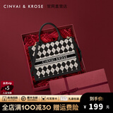 CinvaiKrose小c&k包包女包托特包女品牌手提女士包新款2026斜挎包母亲节礼物 棋盘黑格-小号【礼盒款】