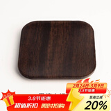 容山堂 茗末 黑檀木茶垫杯垫实木功夫茶杯托茶托隔热垫镶锡茶道配件 黑檀木杯垫-方形