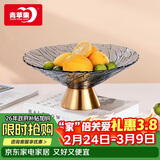 青苹果新年礼物轻奢风水果盘客厅家用托盘大气糖果零食摆件10英寸