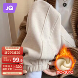 婧麒（JOYNCLEON）孕妇裤冬季加绒外穿休闲运动裤托腹卫裤高端欧棉米白L Jyk171629