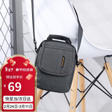 高尔夫GOLF单肩包男士休闲帆布迷你斜挎包防泼水潮流帆布包百搭小包随身挂包时尚手机包5I596335J灰色