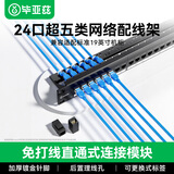 毕亚兹 超五类24口免打直通配线架 高端工程级镀金免打双通版 网络1U机架式 TT85
