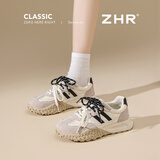 ZHR则则德训鞋女2026秋季新款增高阿甘休闲鞋真皮透气运动鞋轻便女鞋