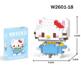 VTR迷你微小颗粒拼装积木玲娜星黛小积木玩具礼物草莓熊拼插 18【迷你蓝KT猫】142颗粒