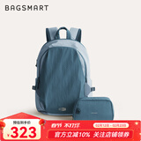 BAGSMART双肩包轻行背包男女多功能通勤大容量出差书包大学生电脑包旅行包 灰蓝（可容纳15.6英寸笔记本）