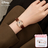 迪士尼（Disney）手表女学生简约气质ins风高中生方形女士手表复古小棕表情人节礼