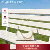 CHARLES&KEITH柔软拉链式褶皱单肩包腋下包包女包女士新年生日礼物CK2-40782472 Cream奶白色 S