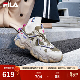 斐乐（FILA）猫爪5代官方女复古运动鞋杨幂同款新款休闲鞋老爹鞋 草本绿/银线-DS 35.5